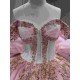 Mumuleo Rosa Quinceanera Floor-Length Ball Gown Satin Knitted Dress Appliques Bow Natural Waist Candy Color-Cheap High Quality