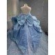 Mumuleo Sky Blue Quinceanera Floor-Length Ball Gown Dresses with Sweetheart Neckline Sweep Train 100% Polyester Modern 2027