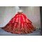Mumuleo Detachable Ball Gown Floor-Length Modern Quinceanera Dress Satin Print Knitted Red Gold Vestido De XV for Teenagers