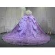 Mumuleo Lilac Quinceanera Dresses 2027 Floor-Length Ball Gown Modern Sweep Train Satin Print Knitted Bow