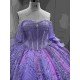 Mumuleo Lilac Quinceanera Dresses 2027 Floor-Length Ball Gown Modern Sweep Train Satin Print Knitted Bow