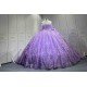 Mumuleo Lilac Quinceanera Dresses 2027 Floor-Length Ball Gown Modern Sweep Train Satin Print Knitted Bow