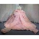 Mumuleo Floor-Length Rose Gold Satin Dance Dress with Chapel Train Lace Bow Crystals Sweetheart Neckline Modern Style