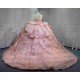 Mumuleo Floor-Length Rose Gold Satin Dance Dress with Chapel Train Lace Bow Crystals Sweetheart Neckline Modern Style