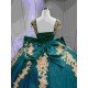Mumuleo Emerald Green Quinceanera Ball Gown Floor-Length Chapel Train Modern Satin Knitted Dress for Teenagers