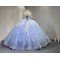 Mumuleo Blue Quinceanera Floor-Length Ball Gown Modern Satin Lace Flowers Crystal Natural Waist Printed Dresses 2026