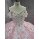 Mumuleo Princess Pink Sweetheart Natural Waist Knitted Lace Summer Modern Quinceanera Dresses Vestido De XV
