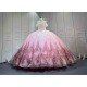 Mumuleo Princess Pink Sweetheart Natural Waist Knitted Lace Summer Modern Quinceanera Dresses Vestido De XV