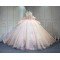 Mumuleo Light Pink Ball Gown Quinceanera Dresses with Chapel Train off the Shoulder Satin Fabric Modern Style 2027