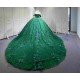 Mumuleo Emerald Green Quinceanera Dresses-Ball Gown Floor-Length Off-The-Shoulder Sweetheart Neckline Sweep Train 100% Polyester