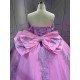 Mumuleo Lilac Floor-Length Ball Gown Quinceanera Dress with Ruffles Chapel Train Modern Satin Print for Teenagers