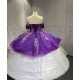 Mumuleo Purple Quinceanera Ball Gown Floor-Length Modern Satin Beading Lace Natural Waist Teenagers Dress