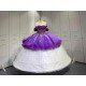Mumuleo Purple Quinceanera Ball Gown Floor-Length Modern Satin Beading Lace Natural Waist Teenagers Dress