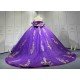 Mumuleo Purple Quinceanera Ball Gown Floor-Length Modern Satin Beading Lace Natural Waist Teenagers Dress