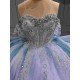 Mumuleo Modest Summer Quinceanera Dress Sweetheart Neckline Off-Shoulder Sleeves Ruffles Crocheted Embroidery Anti-Static