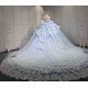 Mumuleo Modest Summer Quinceanera Dress Sweetheart Neckline Off-Shoulder Sleeves Ruffles Crocheted Embroidery Anti-Static