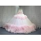Mumuleo Light Pink Ball Gown Floor-Length Quinceanera Dresses Chapel Train Modern Satin Print Lace Luxury for Teenagers 2026