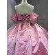 Mumuleo Luxury Mauve Pink Quinceanera Ball Gown Floor-Length Dresses 2026 Modern Chapel Train Satin Knitted Print
