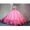 Mumuleo Pink Quinceanera Ball Gown Floor-Length Modern Satin Chapel Train Natural Waistline Knitted Dresses 2026