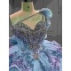 Mumuleo Sky Blue Quinceanera Ball Gown Floor-Length Dresses Chapel Modern Satin Lace Print Natural Waist for Teenagers 2026