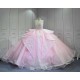 Mumuleo Princess Pink Quinceanera Floor-Length Ball Gown Chapel Train Modern Satin Print Knitted Dresses 2026