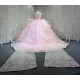 Mumuleo Princess Pink Quinceanera Floor-Length Ball Gown Chapel Train Modern Satin Print Knitted Dresses 2026