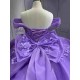 Mumuleo Lavender Ball Gown Floor-Length Quinceanera Dresses Chapel Modern Satin Lace Print Natural Waist for Teenagers 2026