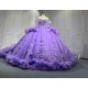 Mumuleo Lavender Ball Gown Floor-Length Quinceanera Dresses Chapel Modern Satin Lace Print Natural Waist for Teenagers 2026
