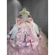 Mumuleo Light Pink Mexican Quinceanera Ball Gown Floor-Length Dresses with Chapel Train Modern Satin Knitted for Teenagers 2026