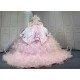 Mumuleo Light Pink Mexican Quinceanera Ball Gown Floor-Length Dresses with Chapel Train Modern Satin Knitted for Teenagers 2026