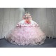 Mumuleo Light Pink Mexican Quinceanera Ball Gown Floor-Length Dresses with Chapel Train Modern Satin Knitted for Teenagers 2026