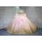 Mumuleo Blush Pink Quinceanera Ball Gown Floor-Length Chapel Train Modern Satin Lace Print Teenagers Dresses 2026