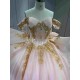Mumuleo Blush Pink Quinceanera Ball Gown Floor-Length Chapel Train Modern Satin Lace Print Teenagers Dresses 2026