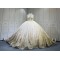 Mumuleo Champagne Quinceanera Floor-Length Ball Gown Chapel Train Modern Satin Lace Print Natural Waist Teenagers Dress 2026