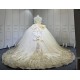 Mumuleo Champagne Quinceanera Floor-Length Ball Gown Chapel Train Modern Satin Lace Print Natural Waist Teenagers Dress 2026
