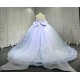 Mumuleo Periwrinkle Quinceanera Ball Gown Floor-Length Modern Satin Chapel Train Lace Print Natural Waist for Teenagers 2026