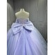 Mumuleo Periwrinkle Quinceanera Ball Gown Floor-Length Modern Satin Chapel Train Lace Print Natural Waist for Teenagers 2026