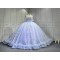 Mumuleo Periwrinkle Quinceanera Ball Gown Floor-Length Modern Satin Chapel Train Lace Print Natural Waist for Teenagers 2026