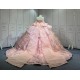Mumuleo Rose Gold Ball Gown Floor-Length Quinceanera Dress Chapel Train Modern Satin Lace Print Natural Waist for Teenagers 2026