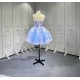 Mumuleo Periwinkle Ball Gown Floor-Length Quinceanera Dress Chapel Modern Satin Lace Print Natural Waist for Teenagers 2026
