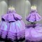 Mumuleo Two in One Lavender Floor-Length Ball Gown Quinceanera Dress Chapel Train Modern Satin Lace Print for Teenagers 2026