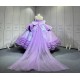 Mumuleo Two in One Lavender Floor-Length Ball Gown Quinceanera Dress Chapel Train Modern Satin Lace Print for Teenagers 2026