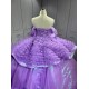 Mumuleo Two in One Lavender Floor-Length Ball Gown Quinceanera Dress Chapel Train Modern Satin Lace Print for Teenagers 2026