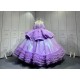 Mumuleo Two in One Lavender Floor-Length Ball Gown Quinceanera Dress Chapel Train Modern Satin Lace Print for Teenagers 2026