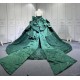 Mumuleo Emerald Green Floor-Length Ball Gown Quinceanera Dress with Chapel Train Modern Satin Lace Print 2026