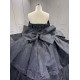 Mumuleo Black Quinceanera Ball Gown Floor-Length Modern Satin Chapel Train Lace Natural Waist Dress 2026