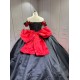 Mumuleo Modern Ball Gown Floor-Length Chapel Train Satin Print Knitted Black and Red Mexican Quinceanera Dress 2026