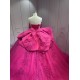 Mumuleo Fuchsia Quinceanera Ball Gown Dress Sweetheart Neckline Off-The-Shoulder Sleeves Appliqued Vestidos De Fiesta