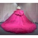 Mumuleo Fuchsia Quinceanera Ball Gown Dress Sweetheart Neckline Off-The-Shoulder Sleeves Appliqued Vestidos De Fiesta