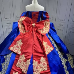 Mumuleo Snow White Inspired Quinceanera Ball Gown Floor-Length Chapel Train Modern Satin Print Lace Dress 2026